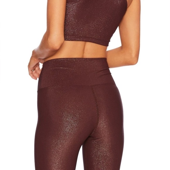 Beach Riot Ayla Legging Glitter Bitter Chocolate ribbed women’s size large - Picture 3 of 10